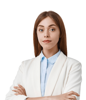 confident ceo woman business sunal white background
